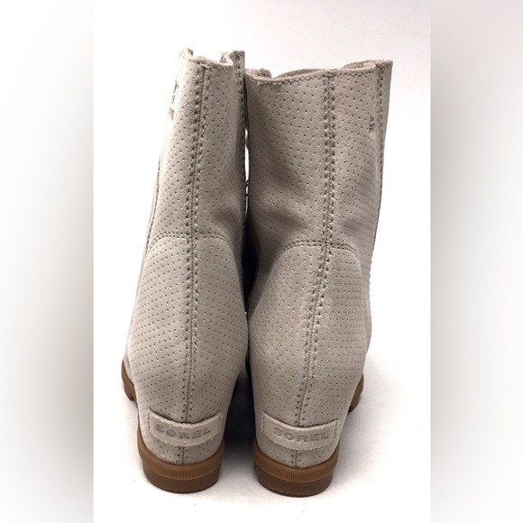 🔴 SOLD Sorel Joan Of Arctic Wedge II Waterproof Suede Perforated Gray Boots 9M - Picture 6 of 11